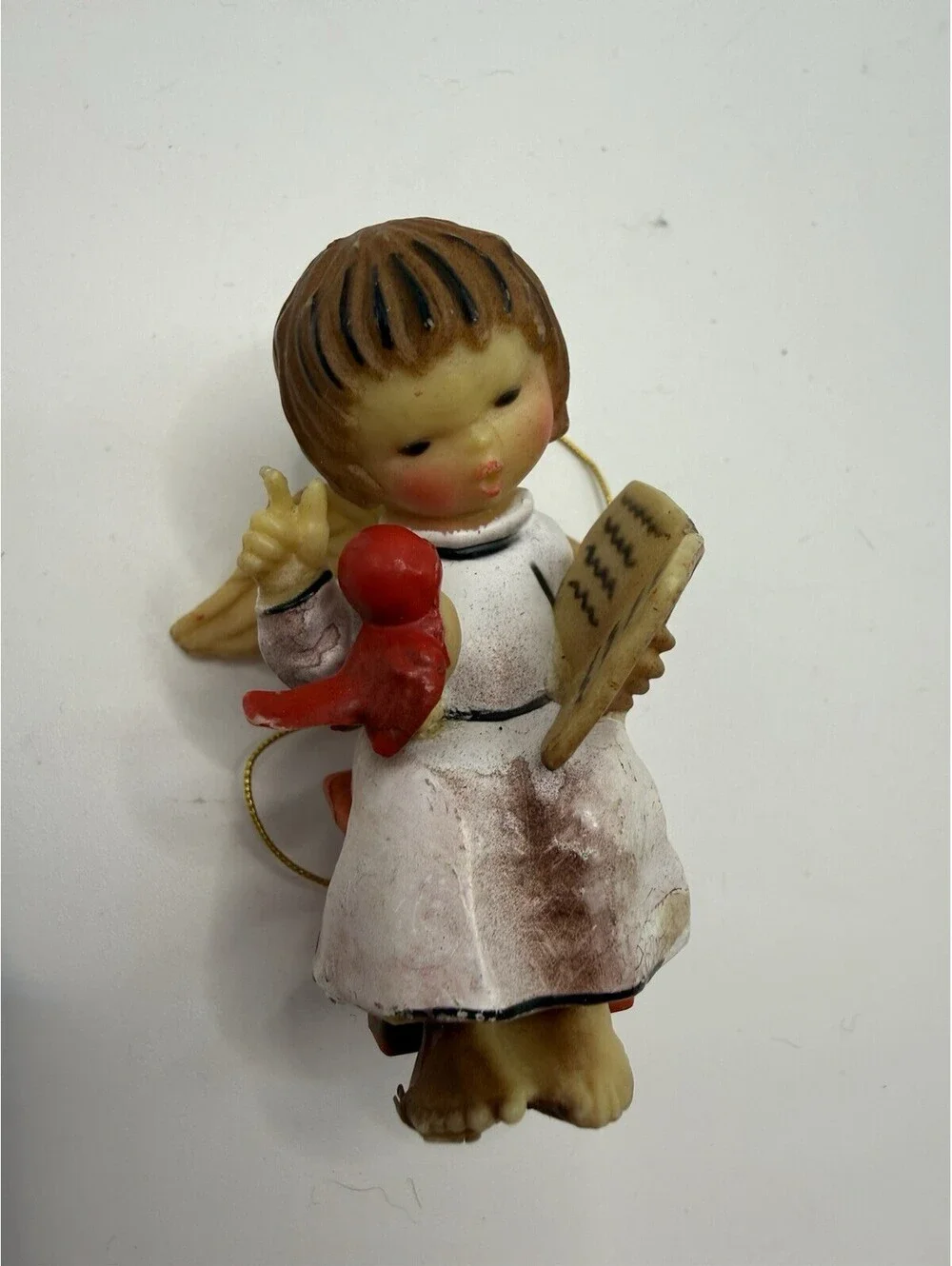 Vintage 1960s Little Angels Christmas Ornaments Bunnies Sheep Bird Set Of 7